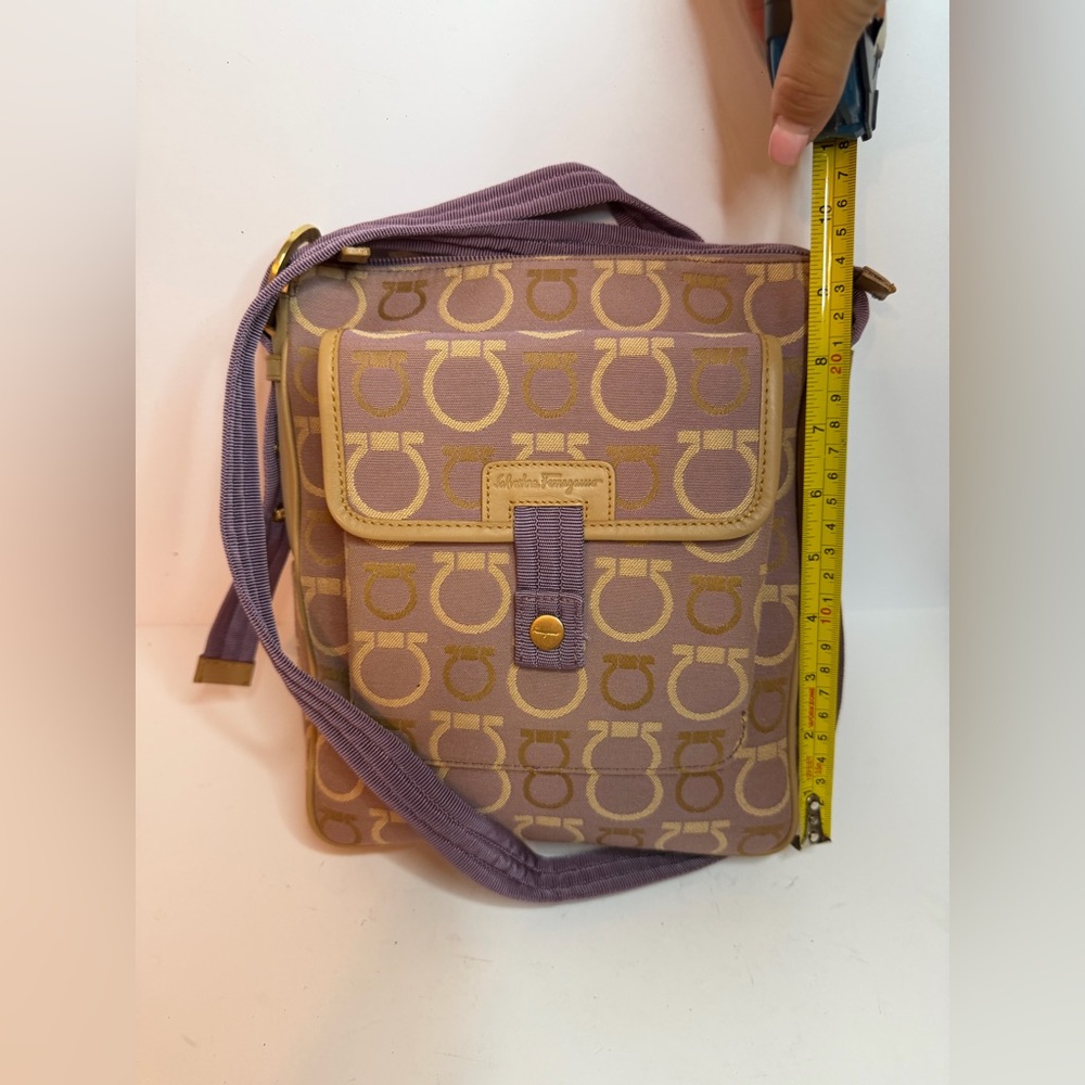 Salvatore Ferragamo Ferra Camera Gancini Canvas Crossbody Bag - Picture 3 of 13